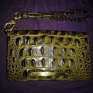 Brahmin Debi Wristlet Wallet Clutch in Chive